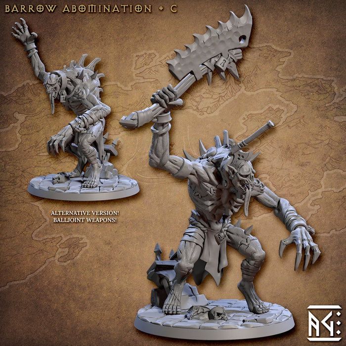 Barrow Abominations 28/32mm mini set - Artisan Guild | Zombie | Undead | Necromancer | Lich | Monster | Fantasy | Pathfinder | Wargaming