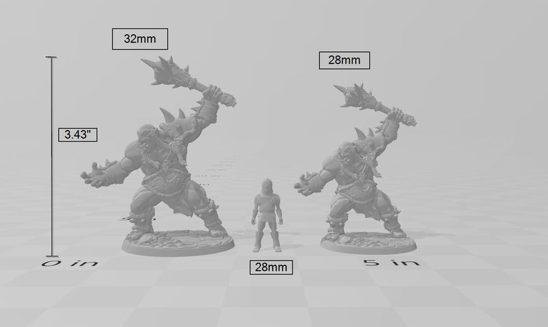 Ogre Marauder with Club 2- Artisan Guild | DnD | Fighter | Barbarian | Monster | Male | Pathfinder | TTRPG | Wargaming | Frostgrave | Giant