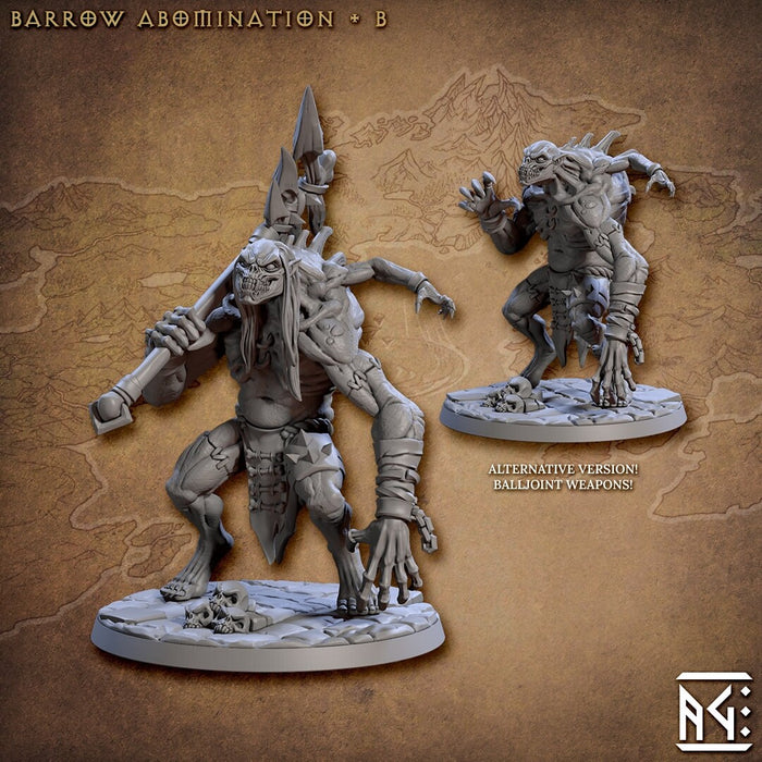 Barrow Abominations 28/32mm mini set - Artisan Guild | Zombie | Undead | Necromancer | Lich | Monster | Fantasy | Pathfinder | Wargaming