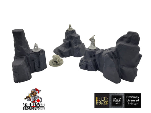 Large Rock Terrain Set 2 - Scatter Scenery by EC3D, for TTRPGs and Wargaming - Mountain, Rocks, Canyon, DnD mini, Pathfinder, Tabletop