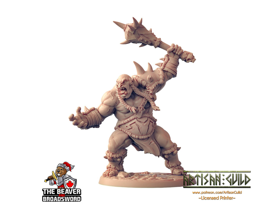 Ogre Marauder with Club 2- Artisan Guild | DnD | Fighter | Barbarian | Monster | Male | Pathfinder | TTRPG | Wargaming | Frostgrave | Giant