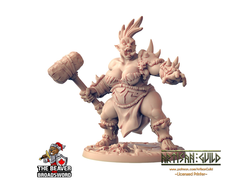 Female Ogre Marauder with Club 2 - Artisan Guild | DnD | Fighter | Barbarian | Monster | Pathfinder | TTRPG | Wargaming | Frostgrave, Giant