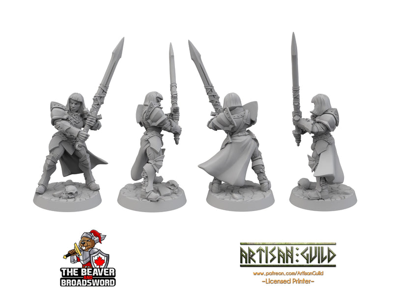 Female Human Fighter dnd Mini with Greatsword - Artisan Guild | Barbarian | Knight | Cleric | Paladin, Pathfinder, TTRPG, Wargaming, Warrior