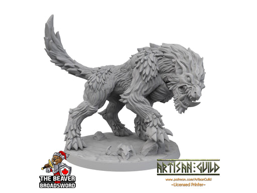 Large Worg dnd mini - Artisan Guild | Wolf | Warg | Beast | Dog | Pathfinder | Companion | TTRPG, Wargaming, Monster | Animal | Huge, Arctic