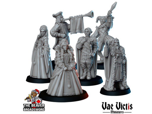 Royals Mini Set - Vae Victis | DnD | Human | King | Queen | Princess | Jester | Nobles | Villagers | Townfolk | Wargaming | Pathfinder